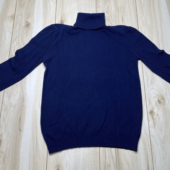 Robert Maynard Womens 100% Cashmere Blue Turtle Neck Sweater Small Scotland VTG - Picture 4 of 16